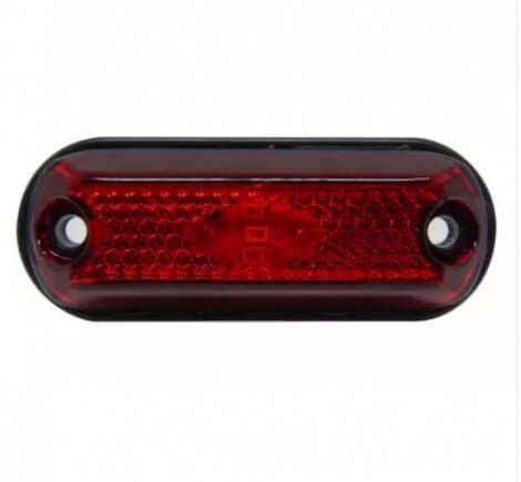 Lanterna lateral delimitadora universal vermelha (3 leds)